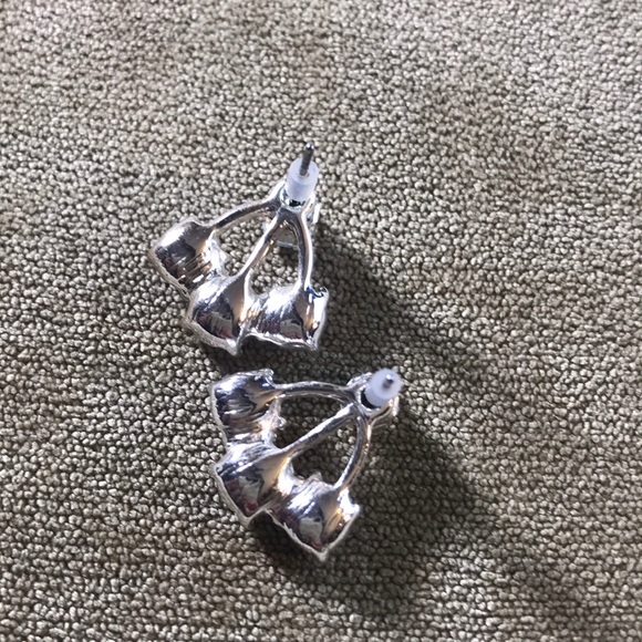 Silver Diamond Earrings - Picture 3 of 4